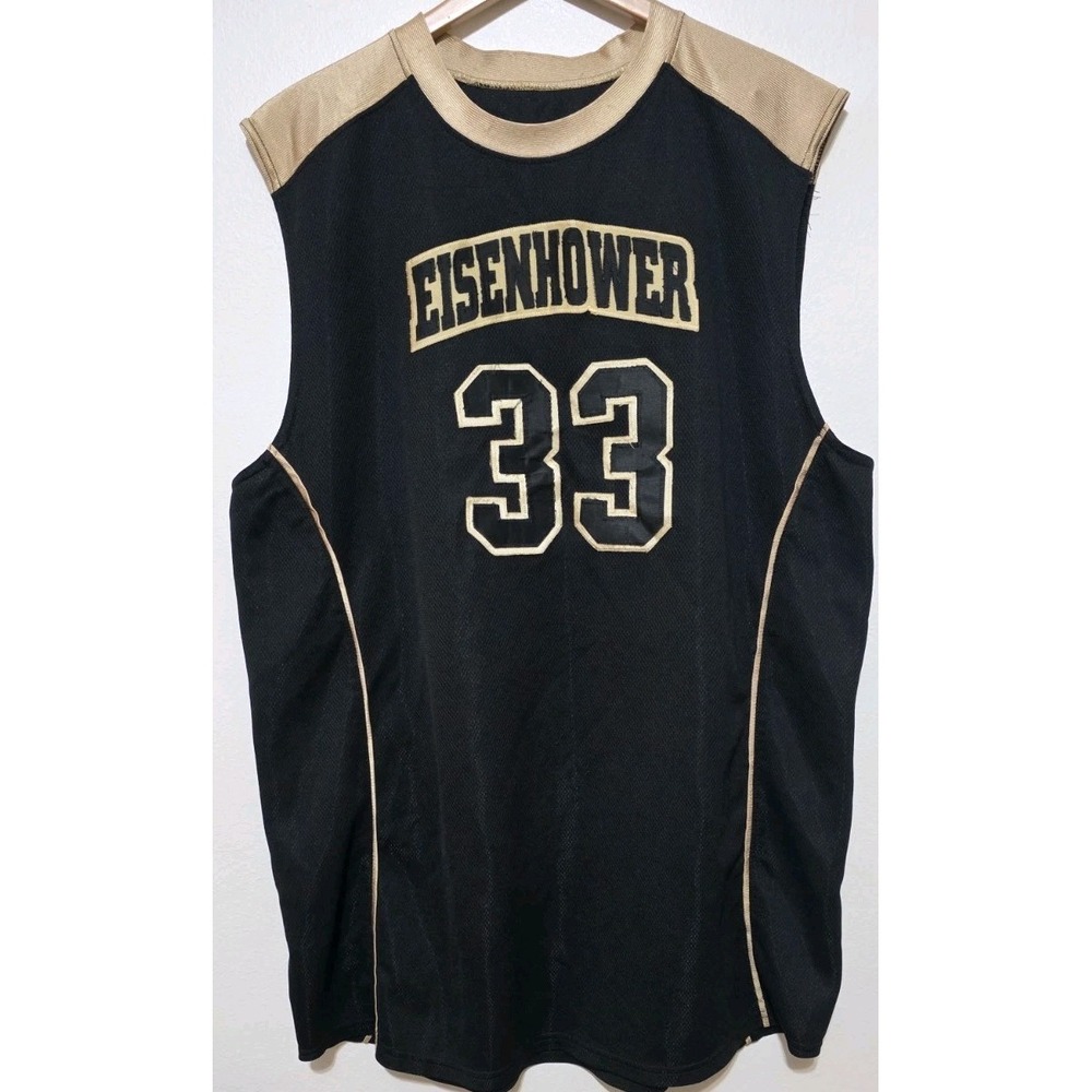 Vintage Jersey USA Made #33 Eisenhower Black Golden Shirt Sport XL